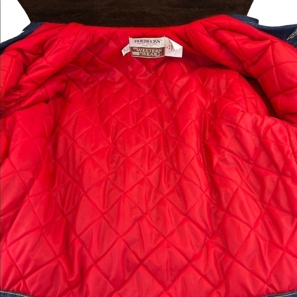 Roebucks Sears Men’s Western Wear Denim Jean Button Up Lined Jacket - Picture 9 of 9